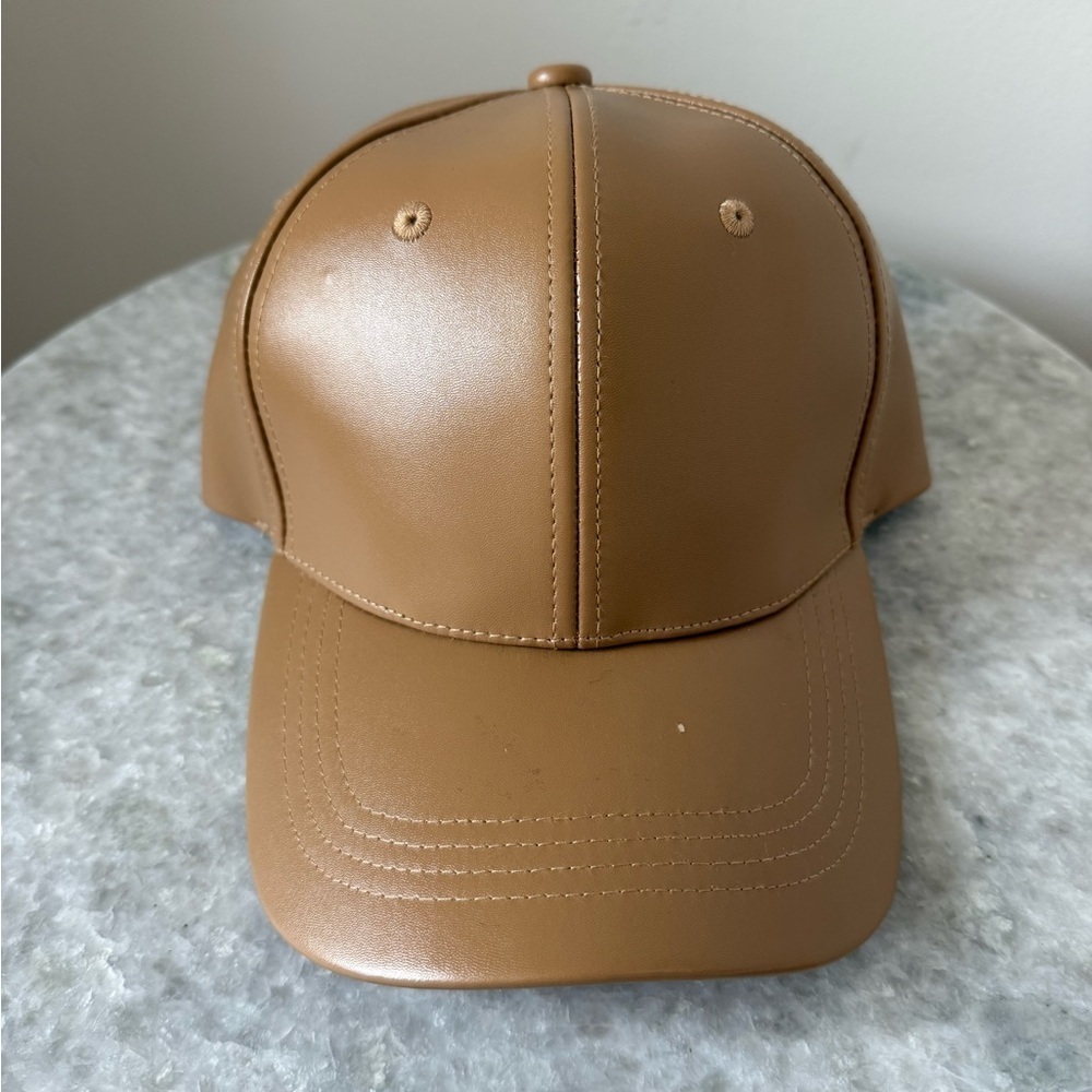 Brown Polyurethane Baseball Cap